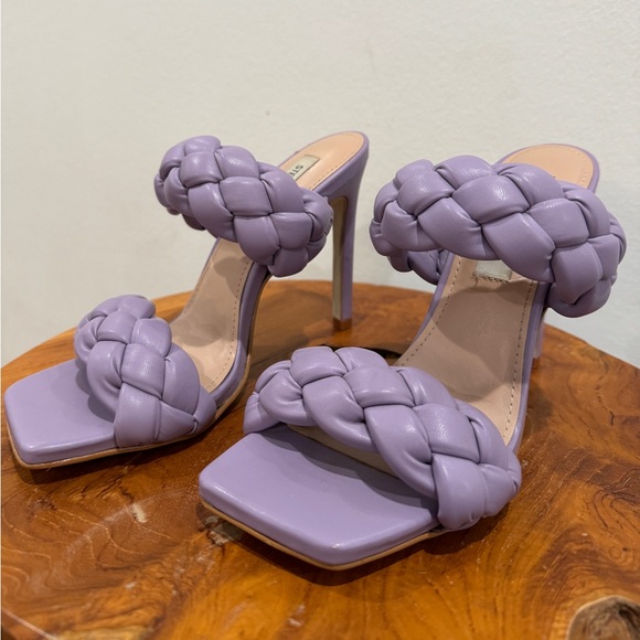 Steve Madden Kenley Vegan Leather Braided Heel Sandals, Purple, Size 6.5 - Picture 2 of 8